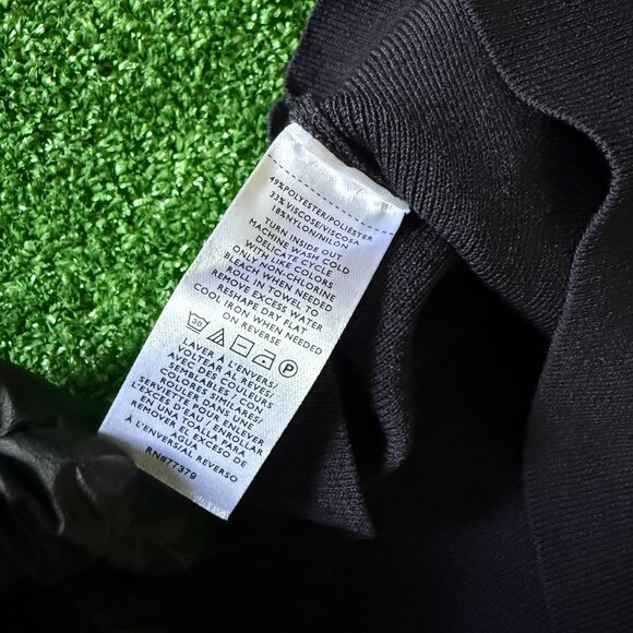 Ann Taylor Rhinestone Embellished Mock Neck Sweater T-Shirt Size M Navy Blue Sky - Picture 7 of 13